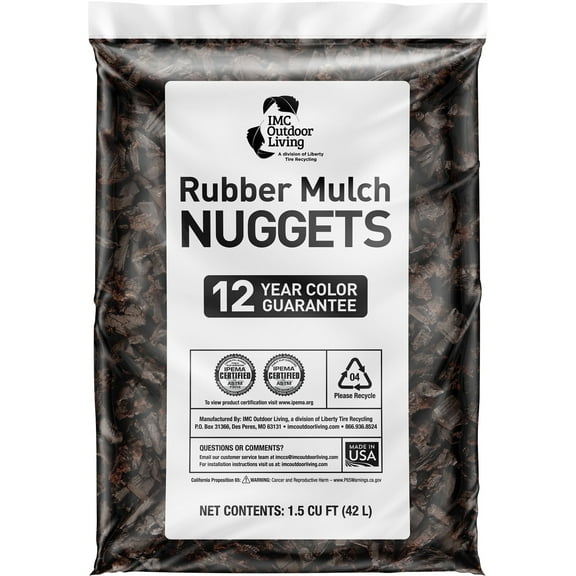 GroundSmart Brown Rubber Mulch, 1.5 Cu Ft