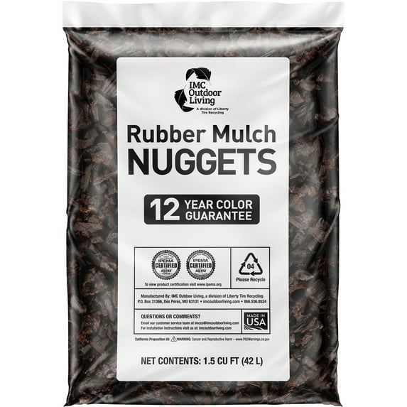 GroundSmart Brown Rubber Mulch, 1.5 Cu Ft