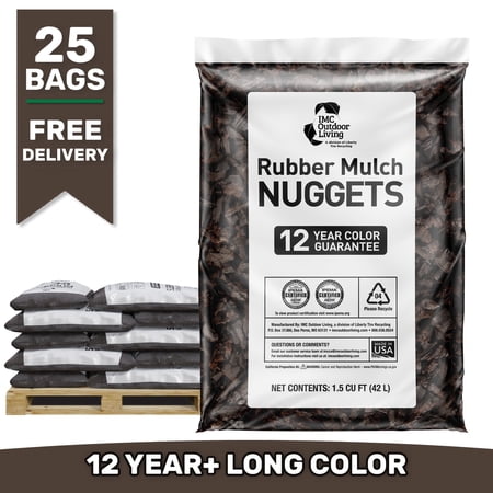 GroundSmart 12+ Year Brown Rubber Mulch, 37.5 Cu Ft