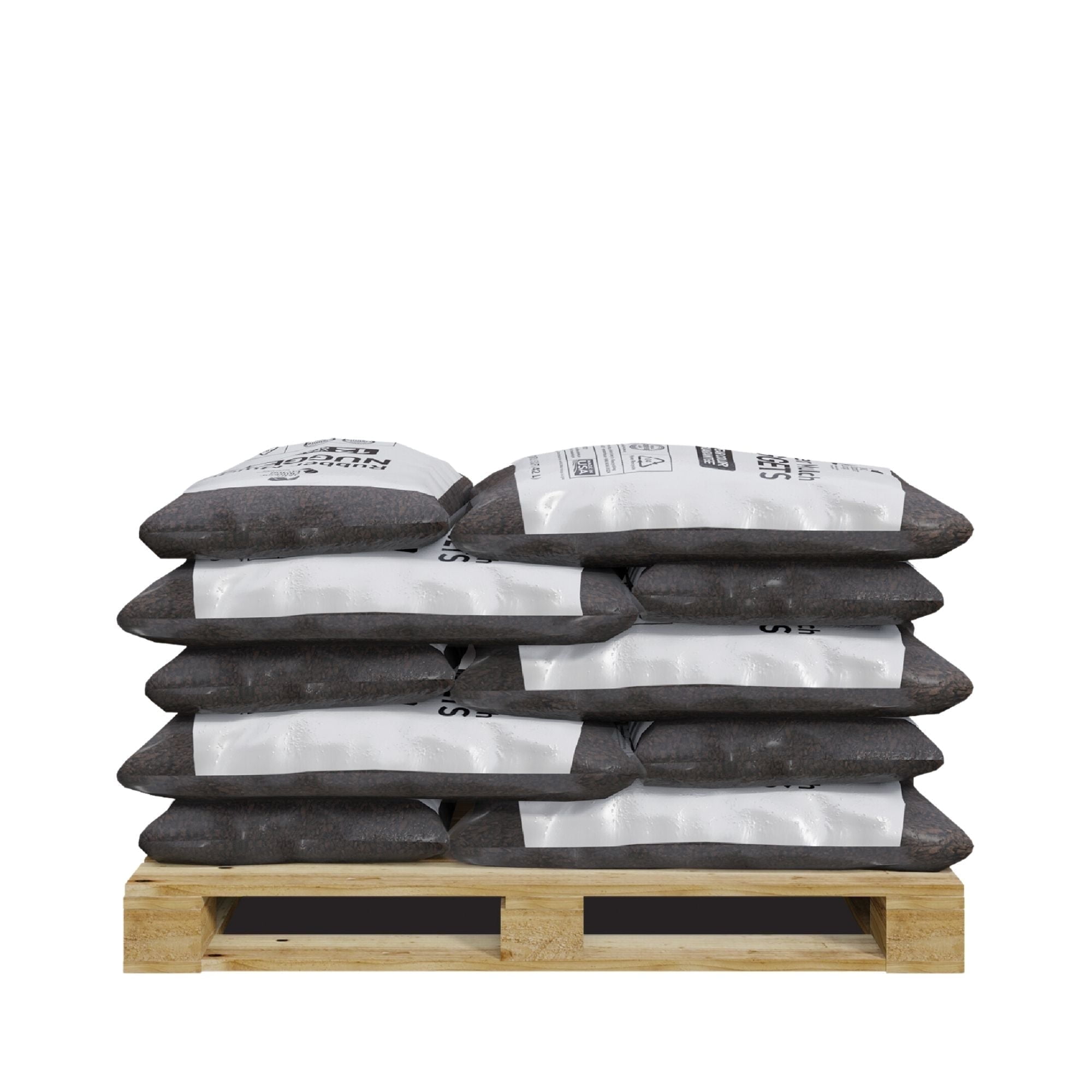 Mocha Brown Recycled Rubber Mulch Nuggets, 37.5 Cu Ft Pallet