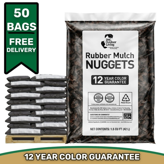 GroundSmart Brown Rubber Mulch, 75 Cu Ft
