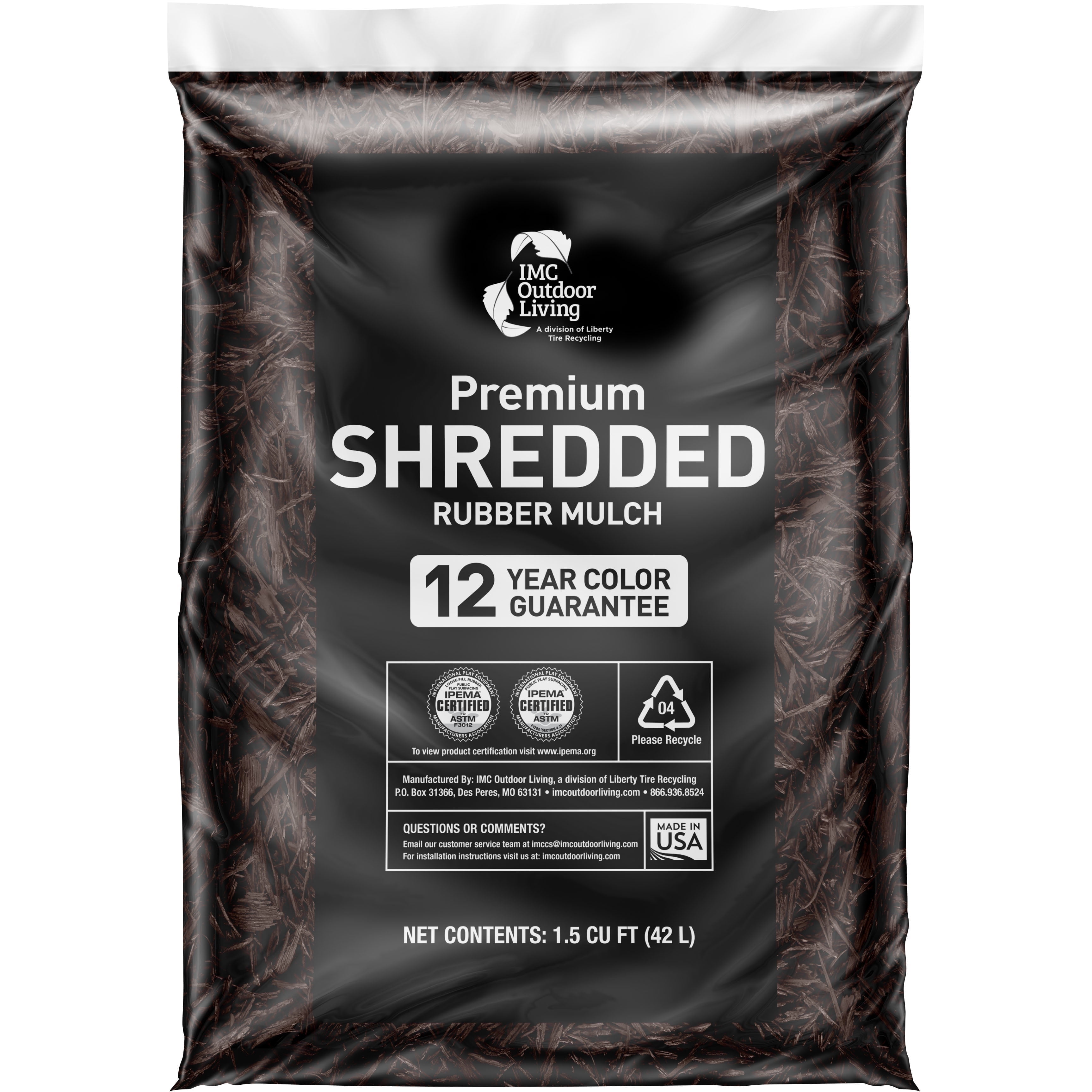 GroundSmart Brown Shredded Rubber Mulch, 1.5 Cu Ft - Walmart.com