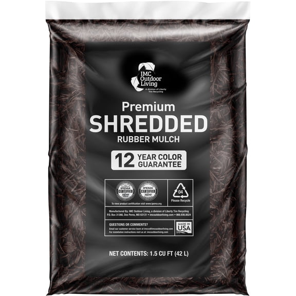 GroundSmart Brown Shredded Rubber Mulch, 1.5 Cu Ft