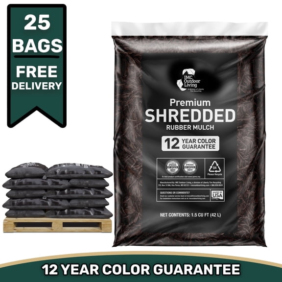 GroundSmart Brown Shredded Rubber Mulch, 37.5 Cu Ft