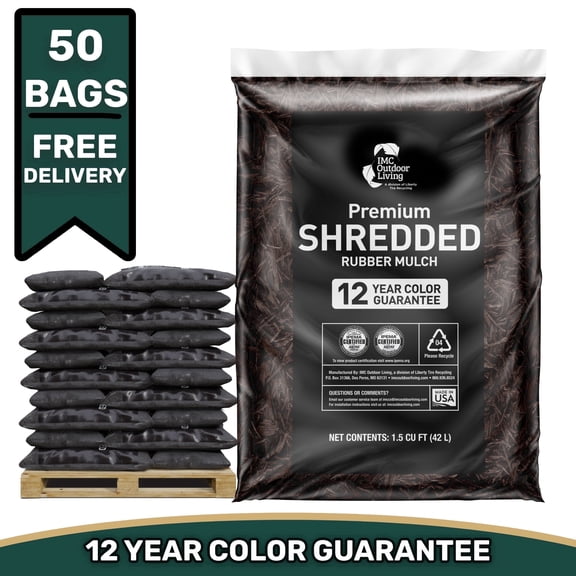 GroundSmart Brown Shredded Rubber Mulch, 75 Cu Ft