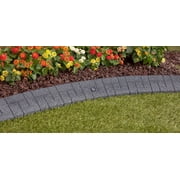 GroundSmart Curb Landscape Edging, 4 Gray Rubber Garden Edging Border, 4 pack