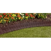 GroundSmart Curb Landscape Edging, 4 Brown Rubber Garden Edging Border, 4 pack