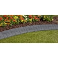 GroundSmart Curb Landscape Edging, 4' Gray Rubber Garden Edging Border