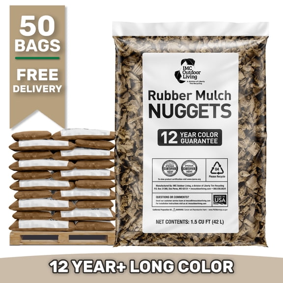 GroundSmart 12+ Year Cypress Rubber Mulch, 75 Cu Ft