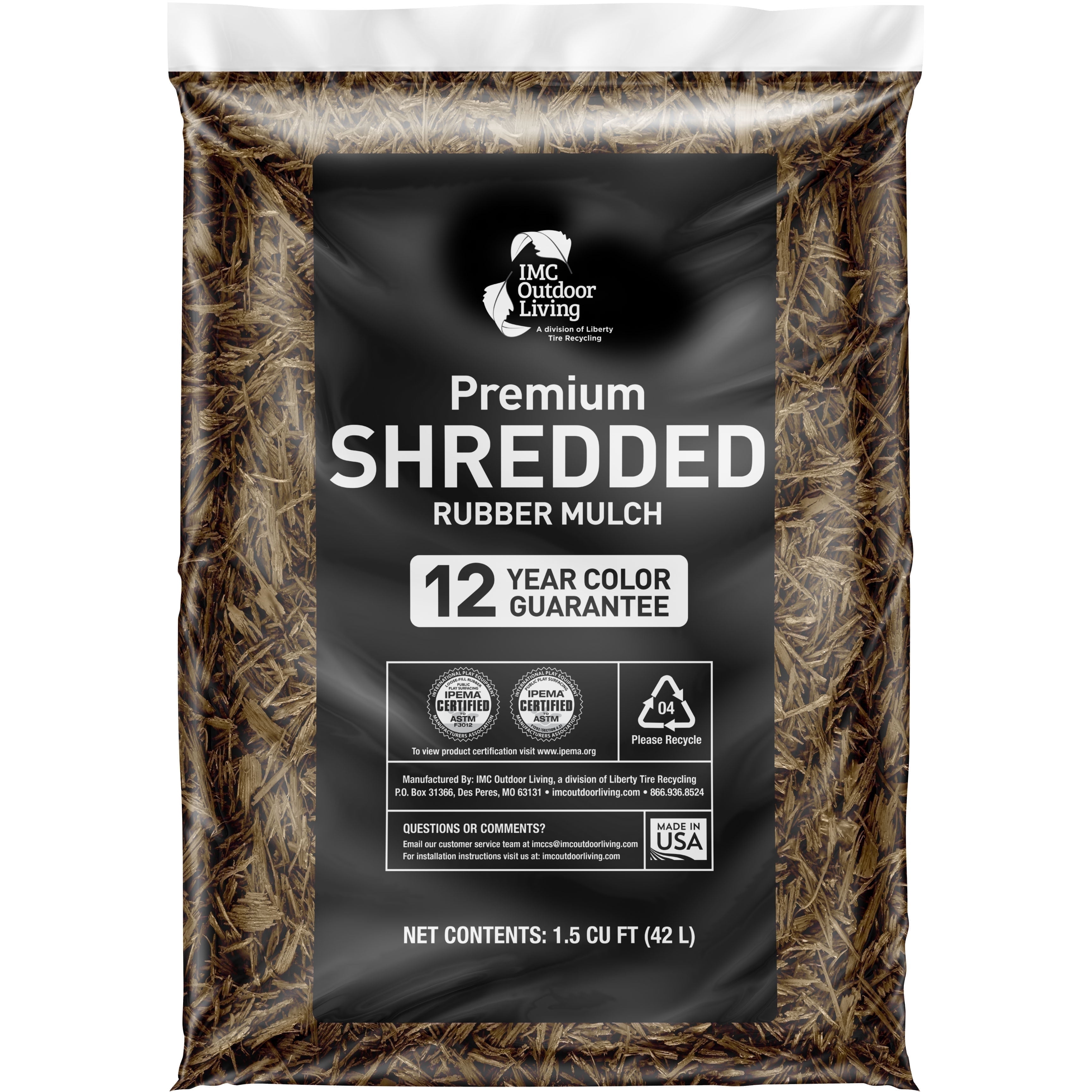 GroundSmart Cypress Shredded Rubber Mulch, 1.5 Cu Ft