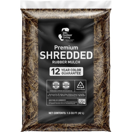 GroundSmart Cypress Shredded Rubber Mulch, 1.5 Cu Ft