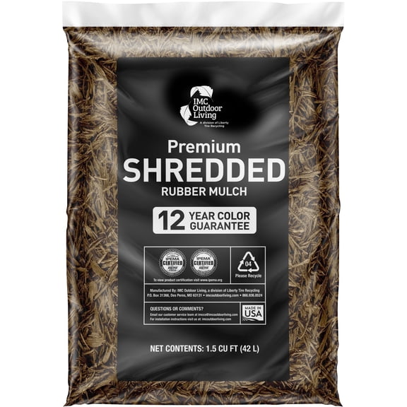GroundSmart Cypress Shredded Rubber Mulch, 1.5 Cu Ft