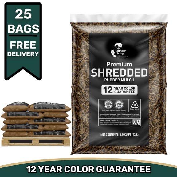 GroundSmart Cypress Shredded Rubber Mulch, 37.5 Cu Ft