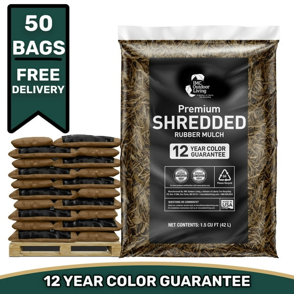 GroundSmart Cypress Shredded Rubber Mulch, 75 Cu Ft
