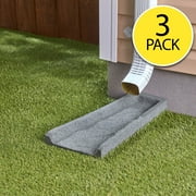 GroundSmart Gray Rubber Splash Block Gutter Accessories, 3 Pack