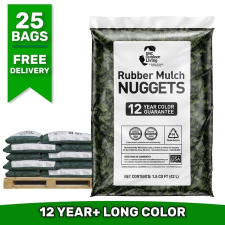GroundSmart 12+ Year Green Rubber Mulch, 37.5 Cu Ft