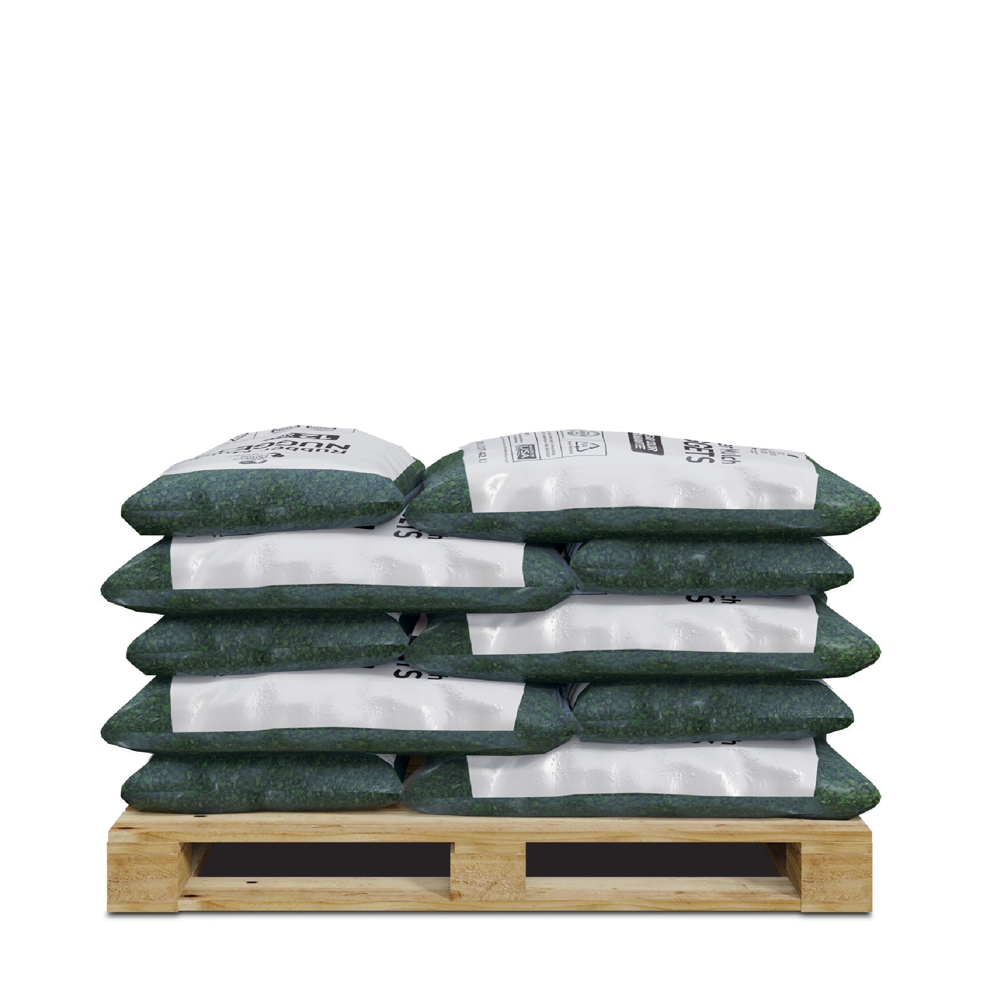 GroundSmart Green Recycled Rubber Mulch Nuggets, 37.5 Cu Ft