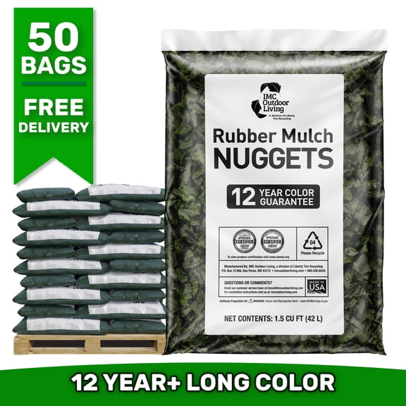 GroundSmart 12+ Year Green Rubber Mulch, 75 Cu Ft