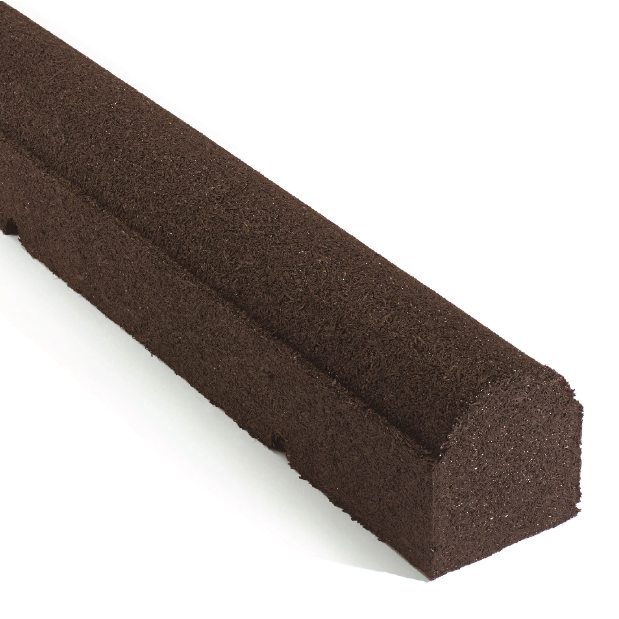 GroundSmart Playground Timber Edging, 92" Brown Rubber Playground Edging Border, 4" W x 6" H, 9 Pack