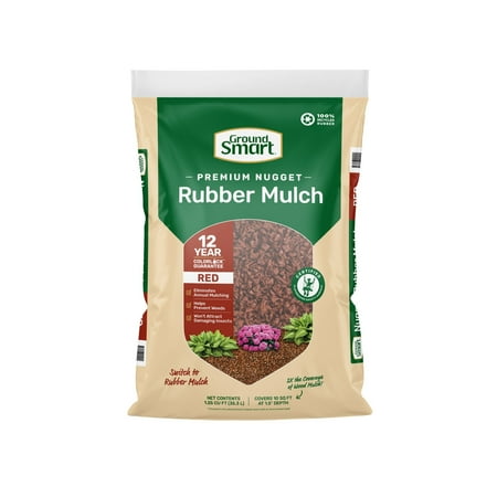 GroundSmart Premium Red Rubber Nugget Mulch, 0.8 cu ft