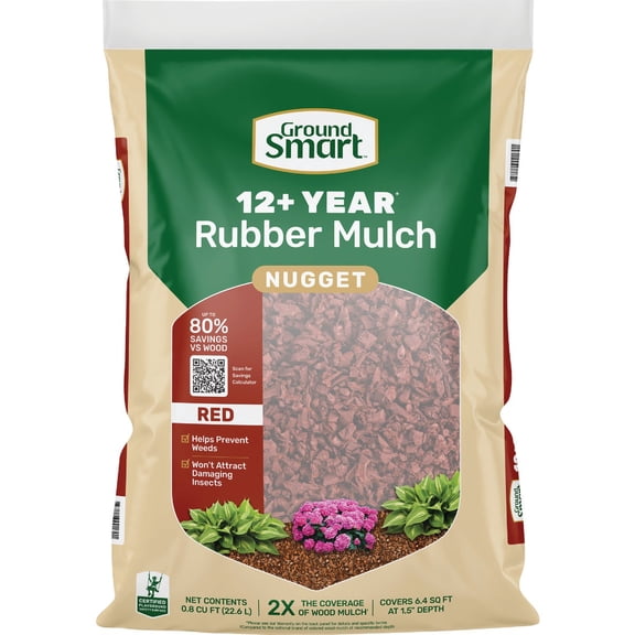 GroundSmart Premium Rubber Mulch, Cedar Red