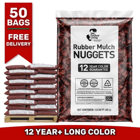 GroundSmart 12+ Year Red Rubber Mulch, 75 Cu Ft