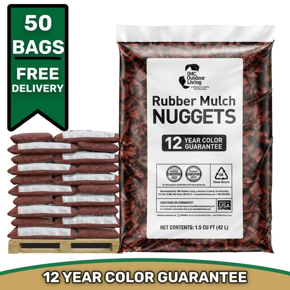 GroundSmart Red Rubber Mulch, 75 Cu Ft
