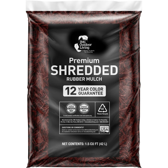 GroundSmart Red Shredded Rubber Mulch, 1.5 Cu Ft
