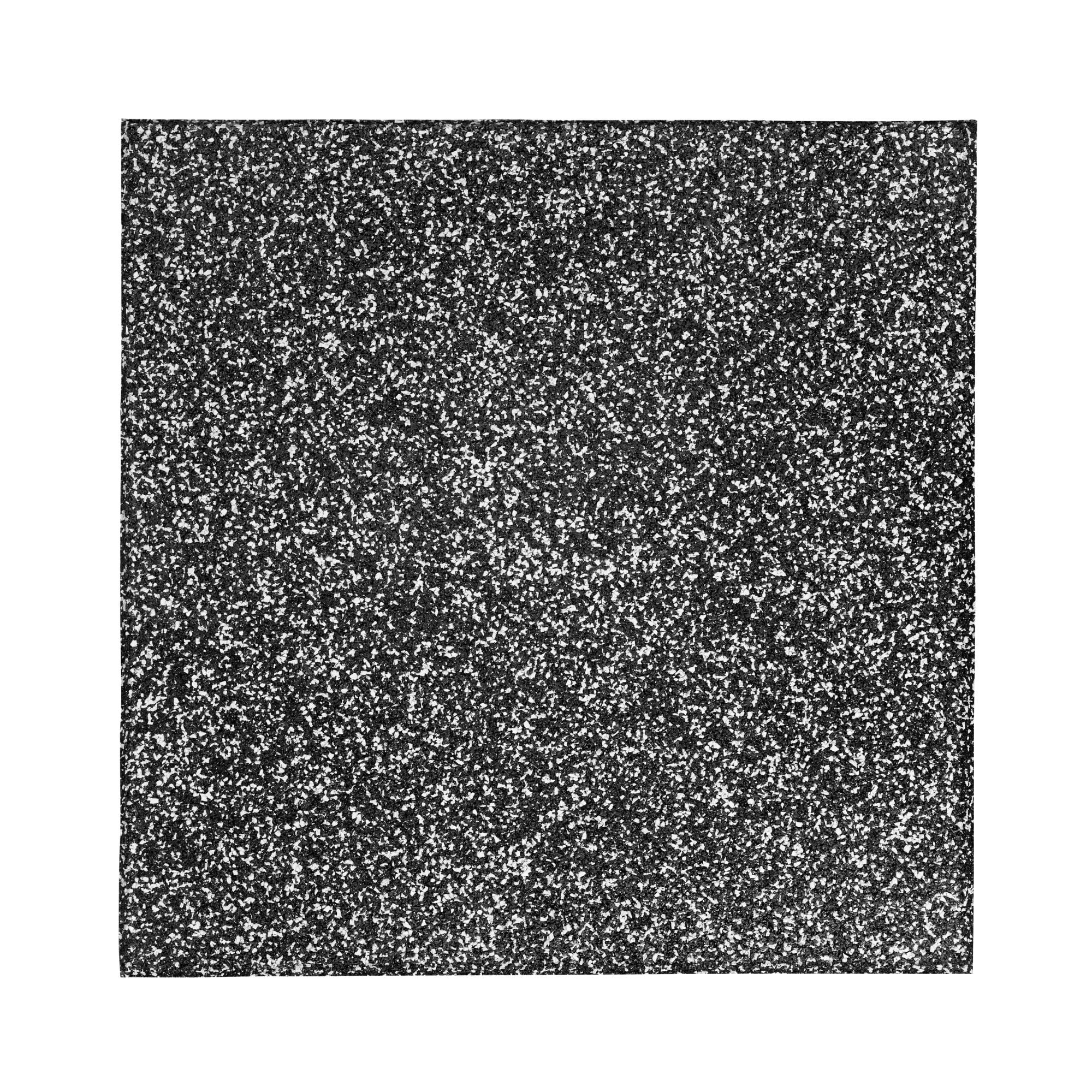GroundSmart Rubber Gym Tiles, 2 Tiles, Gray + Black Speckled, Gym Floor