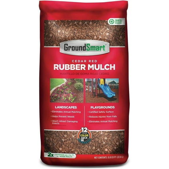 GroundSmart Rubber Mulch - Cedar Red 1.25 cu ft. 12 Year Color Lock