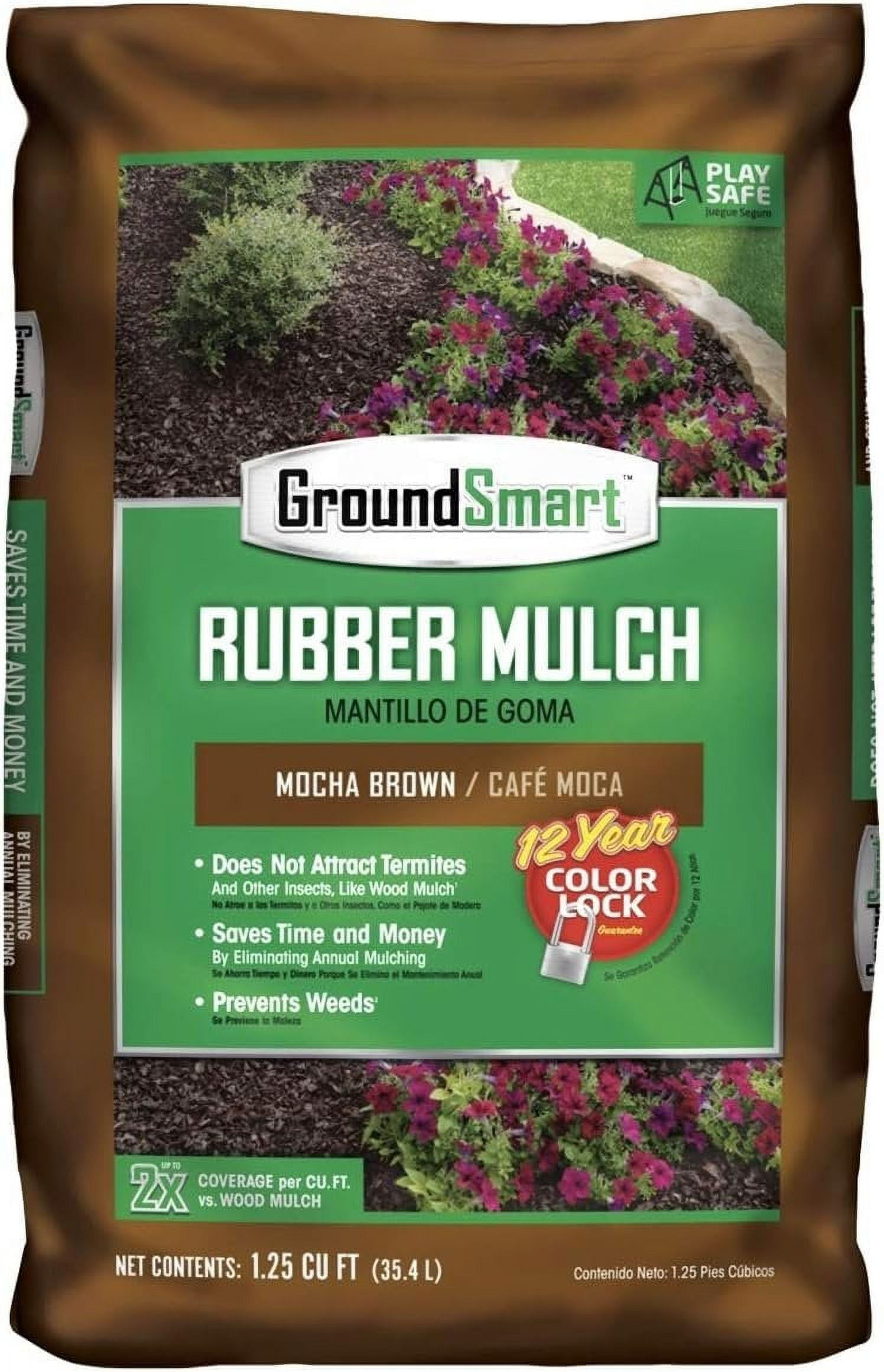 GroundSmart Rubber Mulch Mocha Brown 1.25 cu ft bag