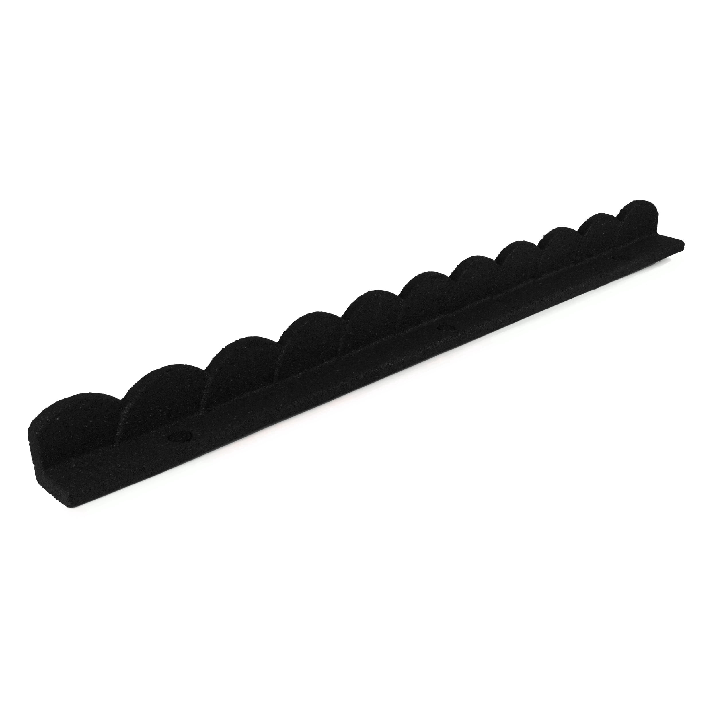GroundSmart Sea Scallop Landscape Edging, 4' Black Rubber Garden Edging Border, 48 pack