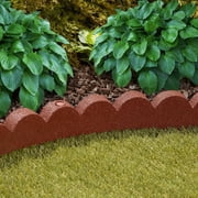 GroundSmart SmartLoc Scallop Landscape Edging, 4 Red Rubber Garden Edging Border, 4 pack
