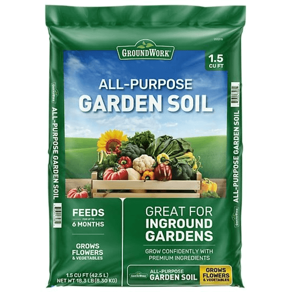 GroundWork 156000179 1.5 cu. ft. All-Purpose Inground Garden Soil, 18.3 lb.