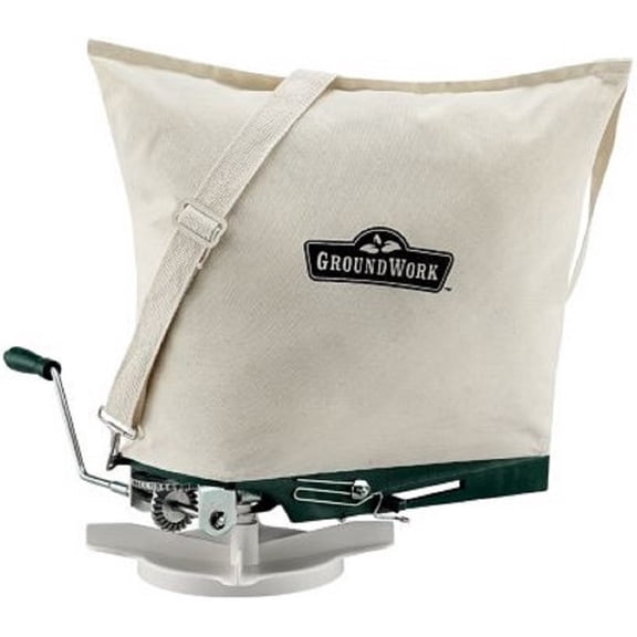 GroundWork 2811S817S Broadcast Spreader 15lb Capacity For Seed Fertilizer White