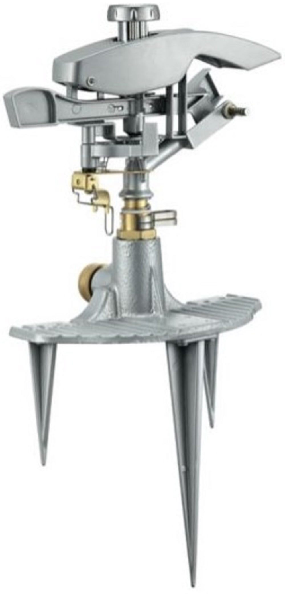 GroundWork GS-141200 Max Coverage Spike Sprinkler 8494 sq. ft. Oscillating Zinc
