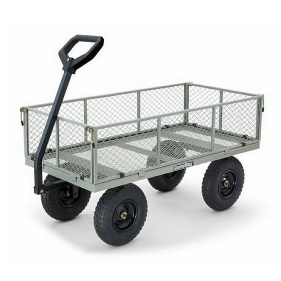 GroundWork GW-1001-2 Steel-Made 1,000 lbs. Capacity 6 cu. ft. Gray Garden Cart