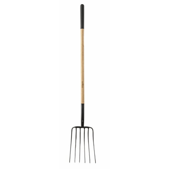 GroundWork YN-F040L 9.75 in. Carbon Steel 6-Tine Manure Fork