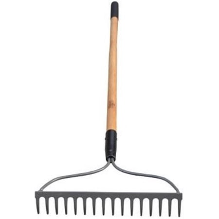 GroundWork YN-R034-16-2FL Carbon steel Pro Bow Rake 16.75 Inch Yellow