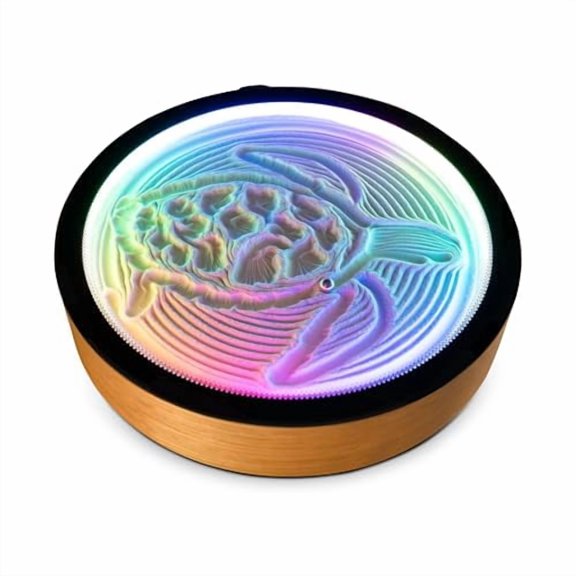 Grounded Labs Oasis Mini Sand Art Real Bamboo Zen Stress Relief Smart LED Lighting