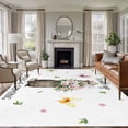 thumbnail image 1 of Groundhog 5'x7' Area Rug, Spring Floral Butterfly Botanical Washable Non-Slip Soft Rugs, Low-Pile Large Carpet for Living Room Bedroom Dining Room, Non-Shedding Accent Rug, 1 of 9