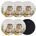 thumbnail image 1 of Groundhog Day Coasters Set of 6, Absorbent Coasters for Drinks, Sunflower Spring Floral Botanical Vintage Coaster for Desk Coffee Table Protection, Home Decor House Warming Gifts 4", 1 of 8