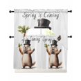 thumbnail image 1 of Groundhog Day Kitchen Curtains Sets for Windows 3 Piece, Spring Cute Brown Aniamls Carrot Kitchen Curtains and Valances Tier Set 36 Inch Length Swag Curtain for Living Room Cafe Bathroom Bedroom, 1 of 6