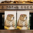thumbnail image 1 of Groundhog Day Kitchen Towels Set of 1, Sunflower Spring Floral Botanical Rustic Absorbent Dish Towels for Kitchen, Microfiber Hand Towel, Quick Drying Tea Towel for Cleaning Decorative Dishcloths, 1 of 7