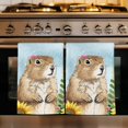 thumbnail image 1 of Groundhog Day Kitchen Towels Set of 4, Sunflower Spring Floral Botanical Blue Absorbent Dish Towels for Kitchen, Microfiber Hand Towel, Quick Drying Tea Towel for Cleaning Decorative Dishcloths, 1 of 7