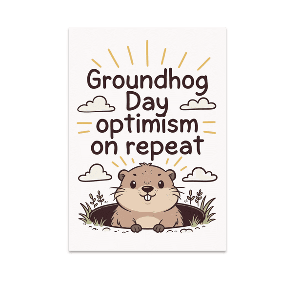 Groundhog Day Optimism on Repeat - Home Decor Enthusiast - 13x19 Poster Print