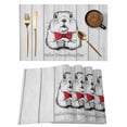 thumbnail image 1 of Groundhog Day Placemats Set of 12, Red Bow Knot Vintage Placemats for Dining Table, Place Mats for Kitchen Tabletop, Waterproof Wipeable Dining Table Mats Set, 1 of 9