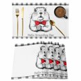 thumbnail image 1 of Groundhog Day Placemats Set of 4, Red Bow Knot Black Plaid Placemats for Dining Table, Place Mats for Kitchen Tabletop, Waterproof Wipeable Dining Table Mats Set, 1 of 9