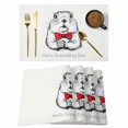 thumbnail image 1 of Groundhog Day Placemats Set of 6, Red Bow Knot Spring Placemats for Dining Table, Place Mats for Kitchen Tabletop, Waterproof Wipeable Dining Table Mats Set, 1 of 9
