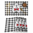 thumbnail image 1 of Groundhog Day Placemats Set of 8, Red Bow Knot Black Checkered Placemats for Dining Table, Place Mats for Kitchen Tabletop, Waterproof Wipeable Dining Table Mats Set, 1 of 9